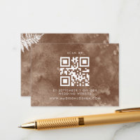 Qr Code Rustic Watercolor Wild Fern RSVP