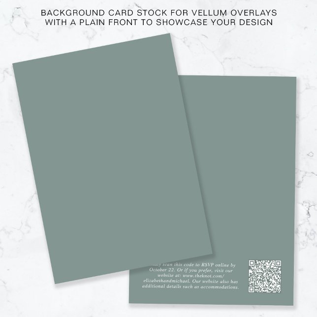 QR Code Sage Green Background For Vellum Overlay Invitation (Creator Uploaded)