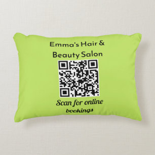 QR Code Salon Business Promotional Custom Accent Pillow