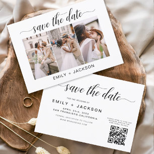 QR Code - Save the Date 3 Photo Elegant Modern