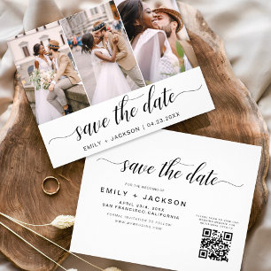 QR Code - Save the Date  Modern Elegant 3 Photo