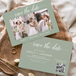 QR Code - Save the Date Sage Green 3 Photo