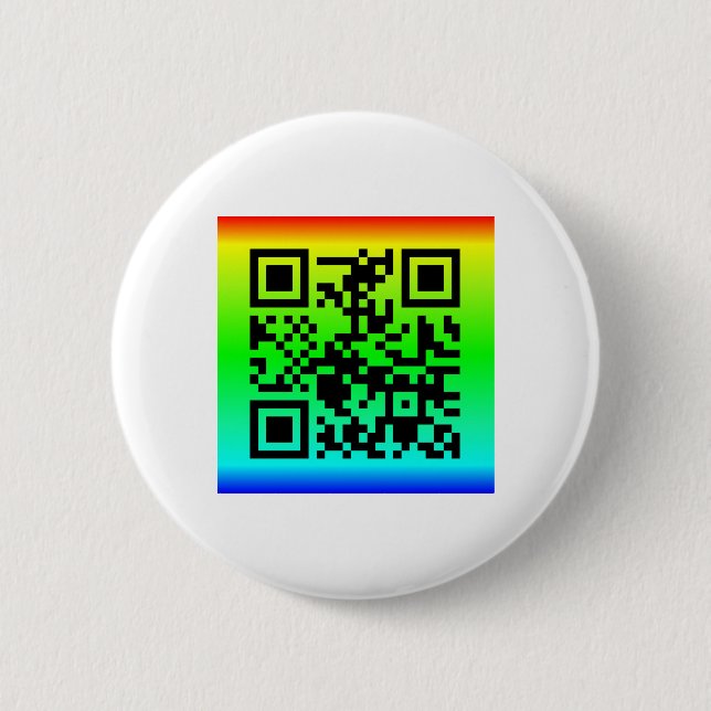 QR Code® Saying: EVERYTHING WILL BE OK 2 Inch Round Button (Front)