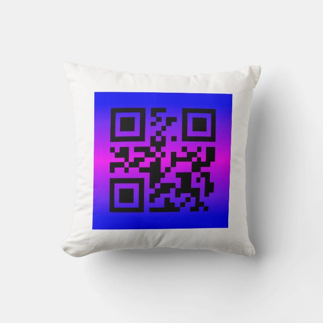 QR Code® Saying: HAPPY BIRTHDAY Throw Pillow (Front)