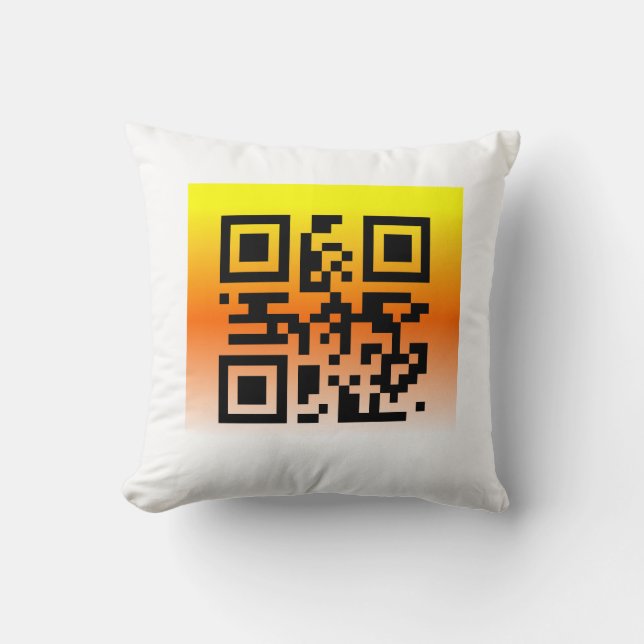 QR Code® Saying: HAPPY HALLOWEEN Throw Pillow (Front)
