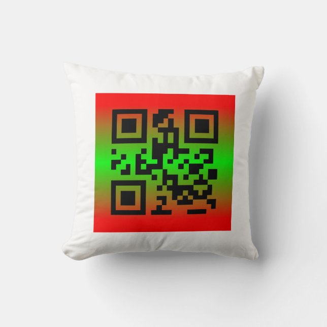 QR Code® Saying: HAPPY HOLIDAYS Throw Pillow (Front)
