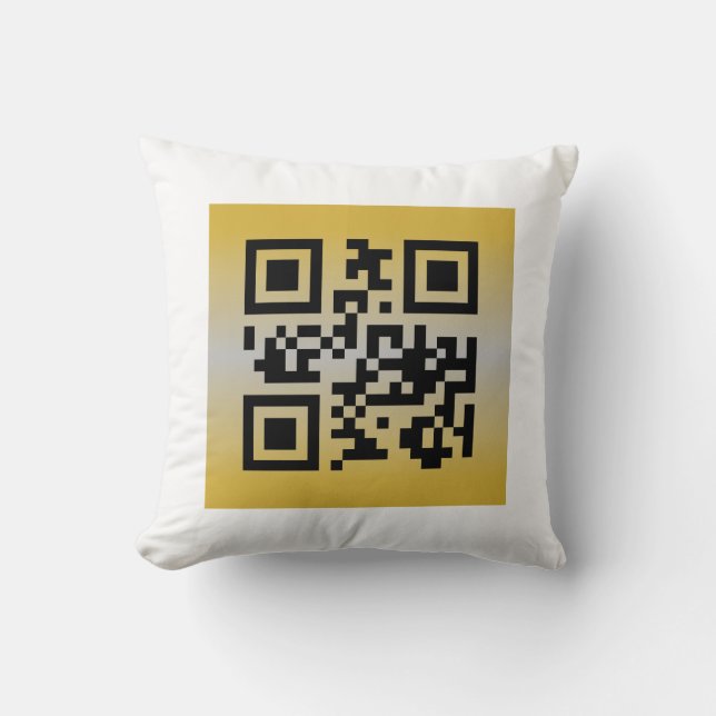 QR Code® Saying: HAPPY NEW YEAR Throw Pillow (Front)