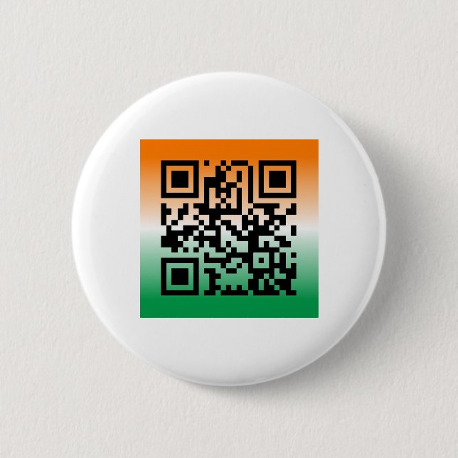 QR Code® Saying: HAPPY ST. PATRICK’S DAY 2 Inch Round Button (Front)
