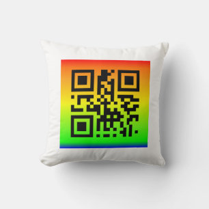 QR Code® Saying: PEACE Throw Pillow
