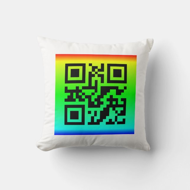 QR Code® Saying: SMILE Throw Pillow (Front)