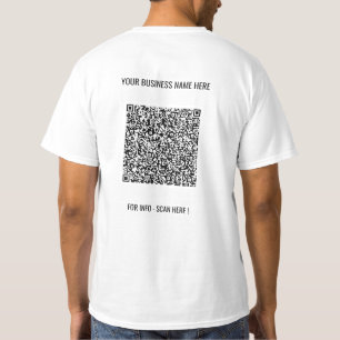 QR Code Scan and Custom Text Your Business T-Shirt