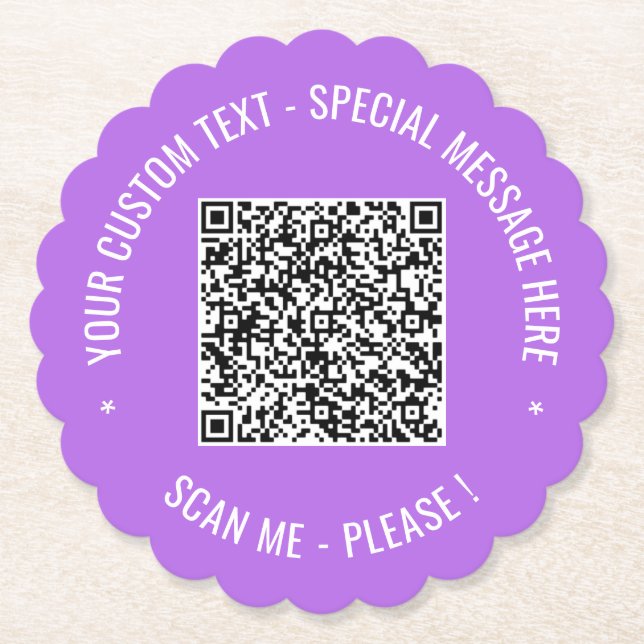 QR Code Scan and Text Paper Coaster Choose Colours (Front)
