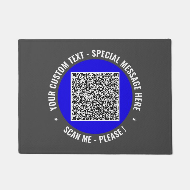 QR Code Scan Custom Text Doormat Choose Colours (Front)