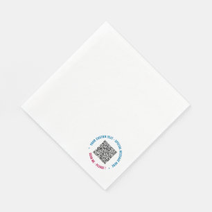 QR Code Scan Custom Text Napkins Choose Colours