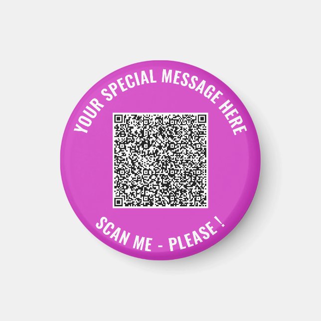 QR Code Scan Custom Text Your Magnet Gift (Front)