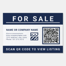 QR Code Scan For Sale | Real Estate Logo Yard Sign