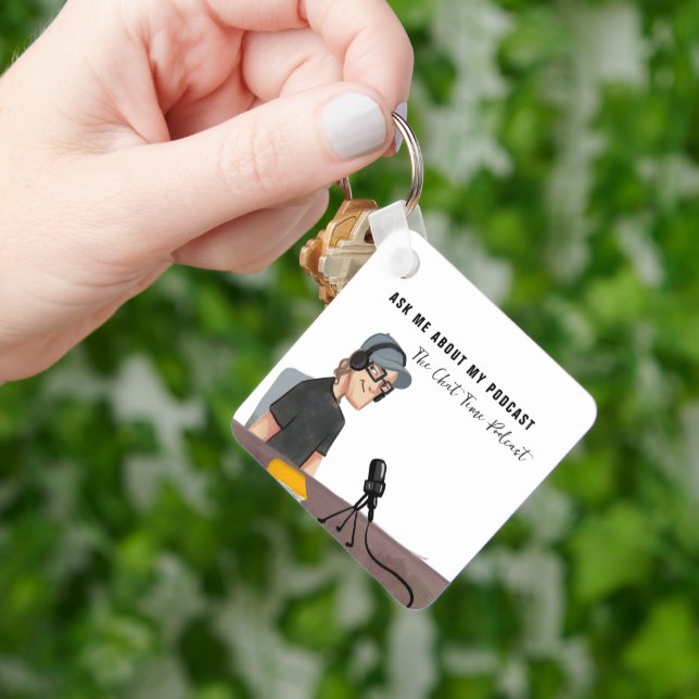 QR Code Scan | Illustrated Podcast Promotional Keychain (Hand)