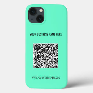 QR Code Scan Info and Custom Text and Colours iPhone 13 Case