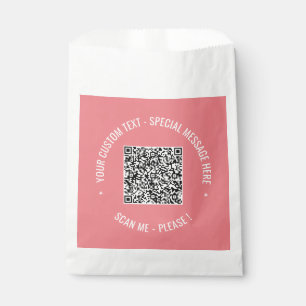QR Code Scan Info and Custom Text Favour Bag
