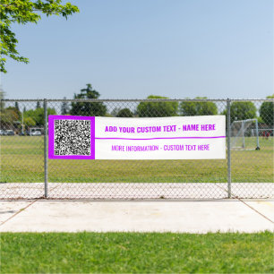 QR Code Scan Info Banner Custom Text and Colours