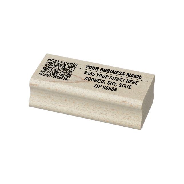 QR Code Scan Info Custom Name Address Rubber Stamp (Stamp)