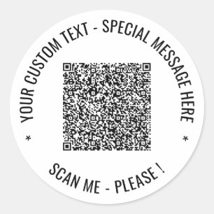 QR Code Scan Info Custom Text and Colors Sticker