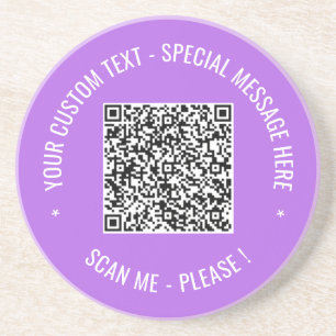 QR Code Scan Info Custom Text and Colours Coster Coaster