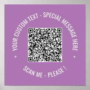  QR Code Scan Info Custom Text Colors Personalized Poster