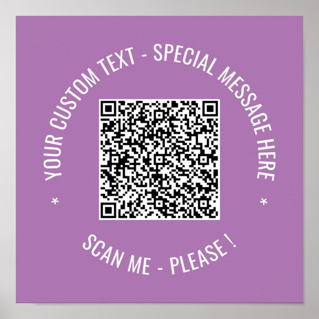  QR Code Scan Info Custom Text Colors Personalized Poster (Front)