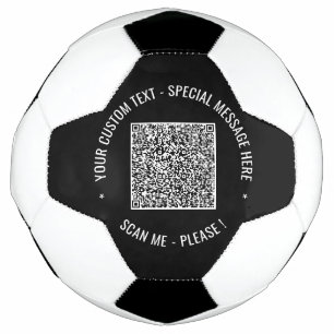  QR Code Scan Info Custom Text Colors Soccer Ball