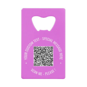 QR Code Scan Info Custom Text Colours Bottle Opene Credit Card Bottle Opener