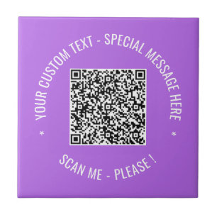 QR Code Scan Info Custom Text Colours Ceramic Tile