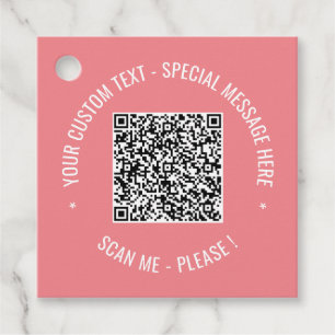 QR Code Scan Info Custom Text Colours Gift Tags
