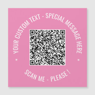 QR Code Scan Info Custom Text Colours Magnetic Car