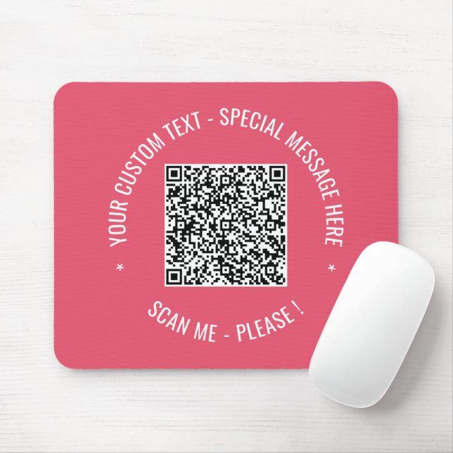  QR Code Scan Info Custom Text Colours Mouse Pad (With Mouse)