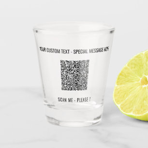 QR Code Scan Info Custom Text Colours Shot Glass