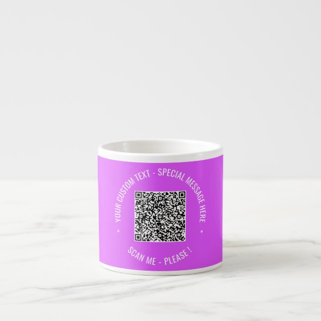 QR Code Scan Info Custom Text Espresso Cup (Front)