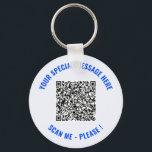 QR Code Scan Info Custom Text Keychain<br><div class="desc">Choose Colours and Font Keychain with Your Special QR Code Info and Custom Text Personalized Modern Keychains Gift - Add Your QR Code - Image or Logo - photo / Text - Name or other info / message - Resize and Move or Remove / Add Elements - Image / Text...</div>