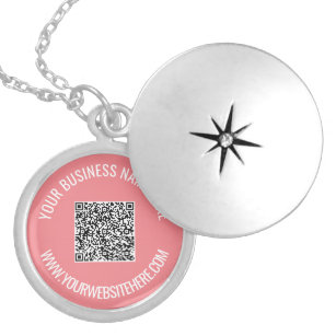 QR Code Scan Info Custom Text Necklace Your Colors