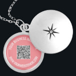 QR Code Scan Info Custom Text Necklace Your Colour<br><div class="desc">Custom Colours and Font - Your QR Code and Custom Text Professional Personalized Business Name Website Promotional Company Necklaces / Gift - Add Your QR Code - Image or Logo / Name - Company / Website or E-mail or Phone - Contact Information / Address - Resize and Move or Remove...</div>