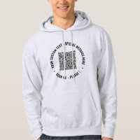 QR Code Scan Info Custom Text Personalized Hoodie
