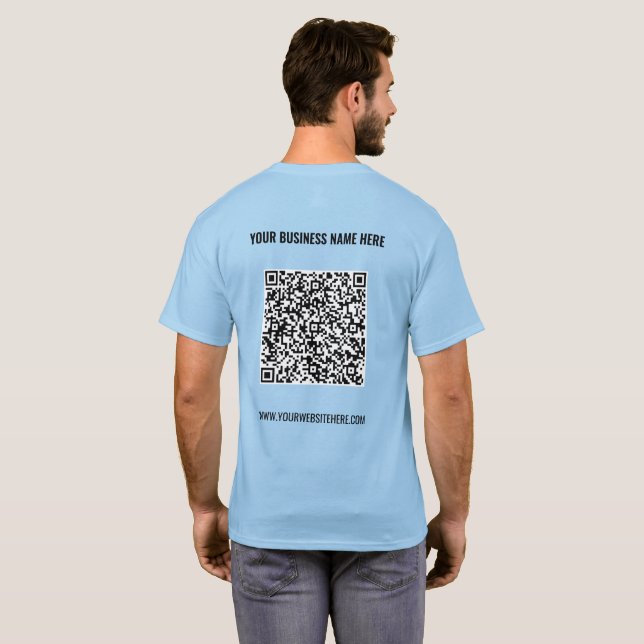 QR Code Scan Info Custom Text Personalized T-Shirt (Back Full)