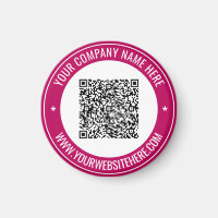 QR Code Scan Info Custom Text Promotional Magnet