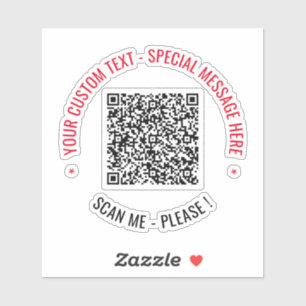 QR Code Scan Info Custom Text Sticker