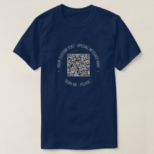 QR Code Scan Info Custom Text T-Shirt Personalized