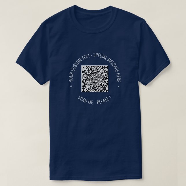 QR Code Scan Info Custom Text T-Shirt Personalized (Design Front)