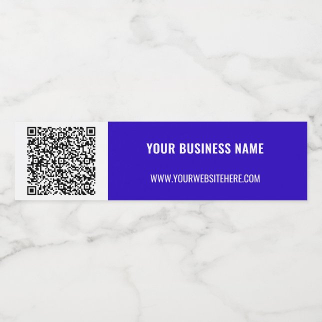 QR Code Scan Info Custom Text Water Bottle Label (Single Label)