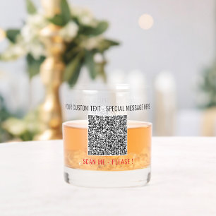 QR Code Scan Info Custom Text Your Personalized Whiskey Glass