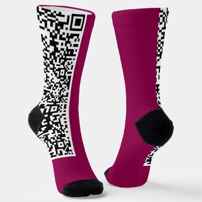 QR Code Scan Info Modern Socks - Choose Colours (Angled)