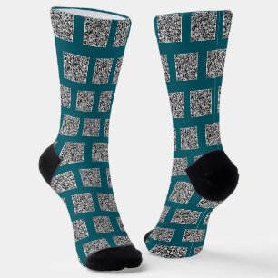 QR Code Scan Info Personalized Socks Choose Colour
